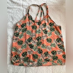 Monstera print tank top